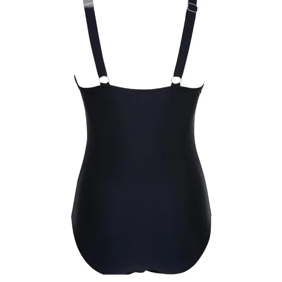 Mesh Tummy Siamese Control Push Up High Waisted Leopard and Black Swimsuit, XXL - Picture 2 of 8